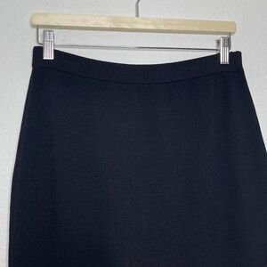 ST. JOHN Size 6 Black Pencil Skirt Santana Wool Knit Midi $295 Capsule Wardrobe